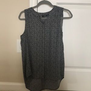 Black and White Herringbone Pattern Tank